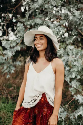 Wide Brimmed Cotton Hat