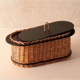 Wooden Bread Box Handcrafted In Willow Wicker & Wood | Handmade In India